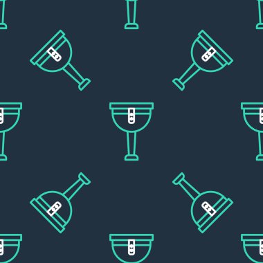 Ahşap çizgi korsan bacak ikonu siyah arka planda izole edilmiş kusursuz desen. Vektör