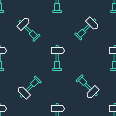 Line Road trafik tabelası. Simge simgesi siyah arkaplanda izole edilmiş. İşaretçi sembolü. Sokak bilgi tabelası. Yön tabelası. Vektör