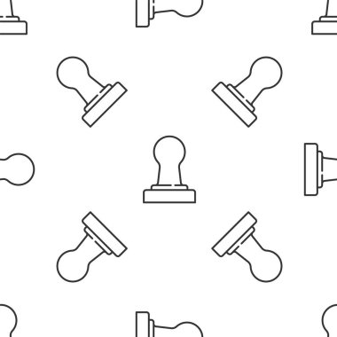 Gri çizgi Kahve Kurcalama ikonu beyaz arka planda kusursuz desen izole etti. Vektör.