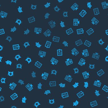 Veterinerlik kliniği, klinik kayıt evcil hayvanı monitörde ve kusursuz bir düzende. Vektör.