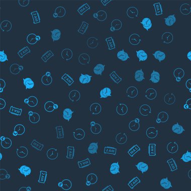 Dijital alarm saatini, saati, konuşma baloncuğunu ve kusursuz şablonu ayarla. Vektör.