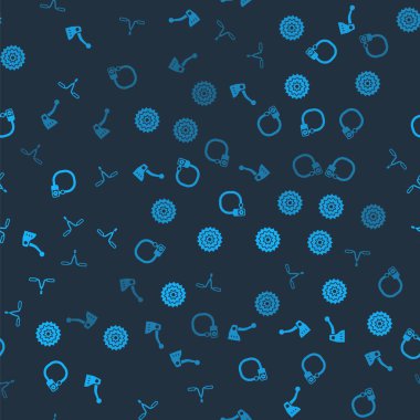 Bisiklet frenini, kaseti, kilidi ve gidonu pürüzsüz desene ayarlayın. Vektör.