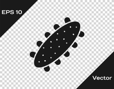 Black Sea cucumber icon isolated on transparent background. Marine food.  Vector.. clipart