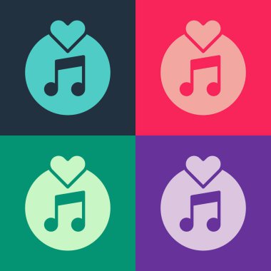 Pop Art Vinil Disk simgesi renk arkaplanında izole edildi. Vektör