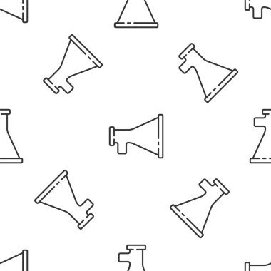 Gri çizgi megafon ikonu beyaz arka planda kusursuz desen izole etti. Sözcü işareti. Vektör.