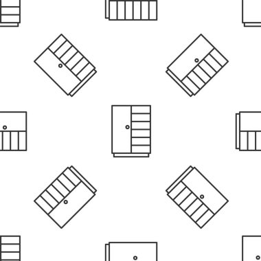 Gri çizgi Gardırop ikonu beyaz arka planda kusursuz desen izole etti. Vektör.