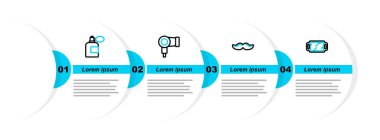 Çizgi aynası, bıyık, saç kurutma makinesi ve atom ikonlu tıraş losyonu. Vektör