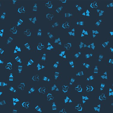 Panço, tekila şişesi, nachos ve kusursuz desen. Vektör