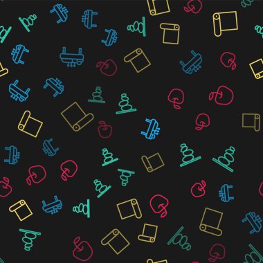 Akupunktur terapisi, Stack sıcak taşları, Fitness paspas rulosu ve Apple 'ı kusursuz desenlere ayarlayın. Vektör