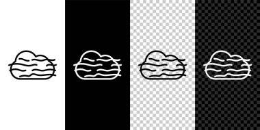 Sis ve bulut simgesi siyah ve beyaz arkaplanda izole edildi. Vektör İllüstrasyonu.