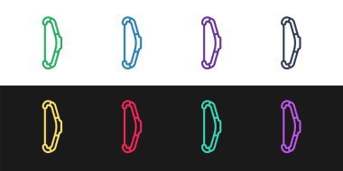 Siyah ve beyaz arka planda izole edilmiş Ortaçağ yay simgesi ayarla. Ortaçağ silahı. Vektör