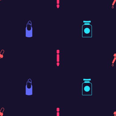 El kremi seti, kırık tırnak bakıcısı ve pürüzsüz desenli yağlı Pipette. Vektör