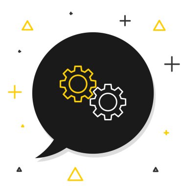 Çizgi Dişli simgesi beyaz arkaplanda izole edildi. Çarklı teçhizat ayarları. İşçi sembolü. Renkli taslak konsepti. Vektör