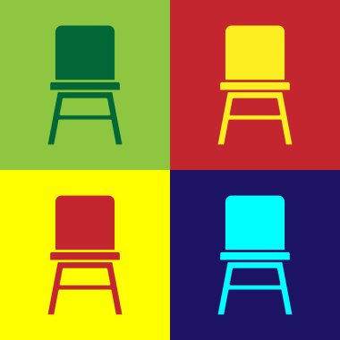 Pop Sanat Koltuğu simgesi renk arkaplanında izole edildi. Vektör.