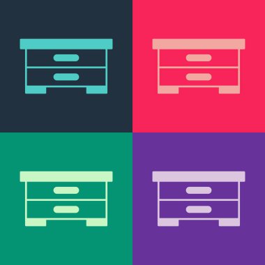 Arı ikonu için Pop Art Hive renkli arka planda izole edildi. Arı kovanı sembolü. Apiary ve arı yetiştiriciliği. Tatlı doğal yemek. Vektör