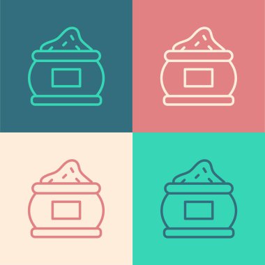 Pop sanat eseri Hint baharat ikonu renk arkaplanında izole edilmiş. Vektör.