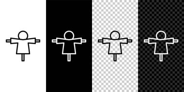 Korkuluk simgesini siyah beyaz, şeffaf arkaplanda ayır. Vektör