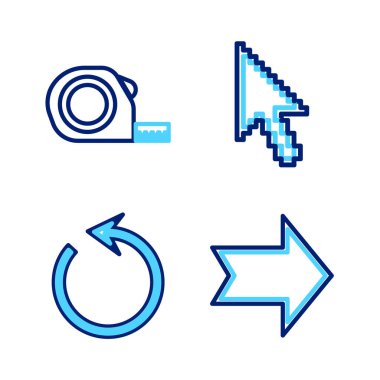 Satır Arrow, Refresh, Piksel ok imleci ve Rulet inşaat simgesini ayarla. Vektör