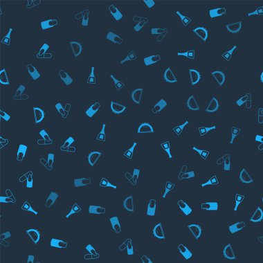 Tırnak manikürü, bir şişe oje, manikür lambası ve pürüzsüz desenli dosya. Vektör