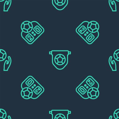 Futbol bayrağı flaması, spor mekanik skorbord ve futbol futbolunu pürüzsüz bir modda ayarla. Vektör