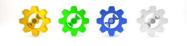 Renkli Genetik Mühendisliği simgesi beyaz arka planda izole edildi. DNA analizi, genetik testler, klonlama, babalık testi. Minimalizm kavramı. 3 Boyutlu resimleme