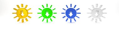 Beyaz arkaplanda renkli Sunset simgesi izole edildi. Minimalizm kavramı. 3 Boyutlu resimleme