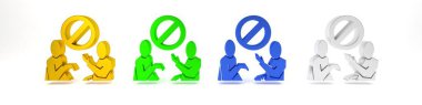 Renkli Durma Plastik Kirliliği simgesi beyaz arkaplanda izole edildi. Ekolojik poster. Minimalizm kavramı. 3 Boyutlu resimleme