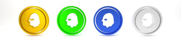 Красочные монеты деньги значок изолирован на белом фоне. Банковский знак валюты. Символ денег. Концепция минимализма. 3D-рендеринг