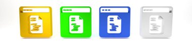 Renkli Yazılım, Web Geliştirici programlama kodu simgesi beyaz arkaplanda izole edildi. Program kodunun rastgele bilgisayar betiği parçalarını Javascript et. Minimalizm kavramı. 3 Boyutlu resimleme