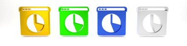 Renkli Grafik, grafik, diyagram, beyaz arkaplanda izole edilmiş bilgi simgesi. Minimalizm kavramı. 3 Boyutlu resimleme