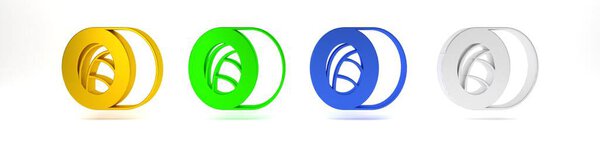 Красочная иконка суши выделена на белом фоне. Традиционная японская кухня. Концепция минимализма. 3D-рендеринг