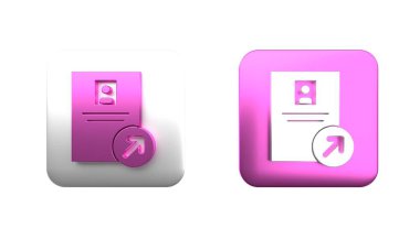 Renkli iş tanıtım simgesi beyaz arkaplanda izole edildi. Başarı, başarı, motivasyon iş sembolü, büyüme. Kare düğmesi. 3 Boyutlu resimleme