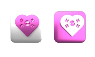 Renkli Kore amblemi. Beyaz arka planda izole edilmiş ulusal bayrak simgesi. Kare düğmesi. 3 Boyutlu resimleme