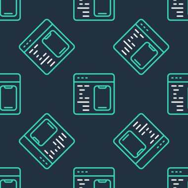 Çizgi Yazılım, Web Geliştirici programlama kod simgesi siyah arkaplanda izole edilmiş kusursuz desen. Program kodunun rastgele bilgisayar betiği parçalarını Javascript et. Vektör