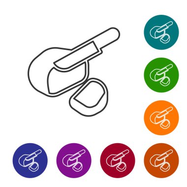 Beyaz arka planda izole edilmiş siyah çizgi Kanada Peameal pastırması ikonu. Simgeleri renk daire düğmelerine ayarla. Vektör.