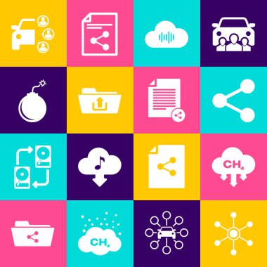 Ağı, Metan emisyonlarını azaltmayı, Paylaşım, Müzik Yayımlama Servisi, Dizin Yükleme ve Bomba 'yı patlamaya hazır hale getirin. Vektör