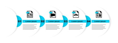 Satır GIF dosya belgesi, PHP, TXT ve JPG simgesini ayarla. Vektör