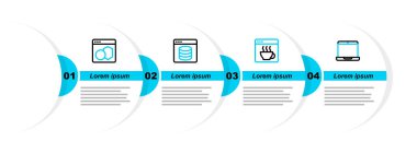 Satır dizüstünü, yazılımı, sunucuyu, veriyi, web sunuculuğunu ve simgeyi ayarla. Vektör