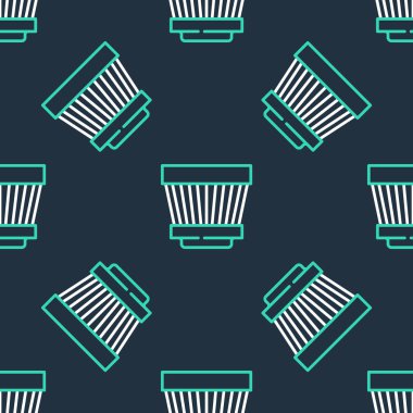 Line Car hava filtresi simgesi siyah arkaplanda izole edilmiş. Otomobil tamir hizmeti sembolü. Vektör