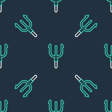 Neptün Üçlü Çizgisi simgesi siyah arkaplanda kusursuz desen izole etti. Vektör