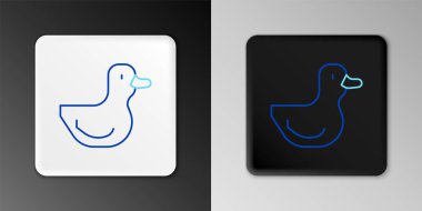 Line Rubber duck icon isolated on grey background. Colorful outline concept. Vector clipart