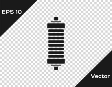 Siyah Şok emici simgesi şeffaf arkaplanda izole edildi. Vektör.
