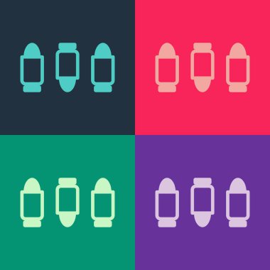 Pop Art Bullet simgesi renk arkaplanında izole edildi. Vektör