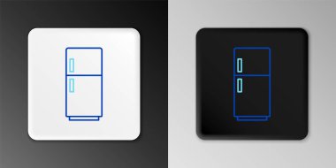 Buzdolabı simgesi gri arkaplanda izole edildi. Buzdolabı buzdolabı. Ev aletleri ve aletler. Renkli taslak konsepti. Vektör