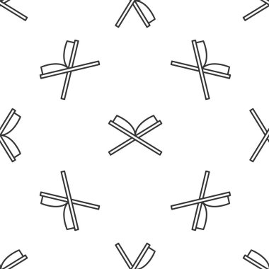 Gri çizgi Kuran ikonu kutsal kitabı beyaz arka planda kusursuz desen izole etti. Müslüman bayramı, Kurban Bayramı, Kurban Bayramı, Ramazan Kareem. Vektör