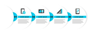 Satır Ses Kitabı, Üçgen cetvel ve simge ayarla. Vektör