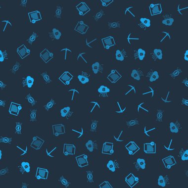 Smart sözleşmesi, Kazma, Kripto para birimi bulut madenciliği ve bitcoin devresi. Vektör.