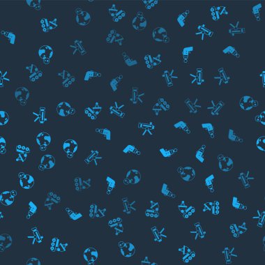 Mars aracını, ışın tabancasını, teleskopu ve Dünya 'yı kusursuz bir desene ayarlayın. Vektör