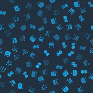 Eylül takvimine göre sonbahar, Noel eldiveni, Bench ve Windy havası kusursuz. Vektör