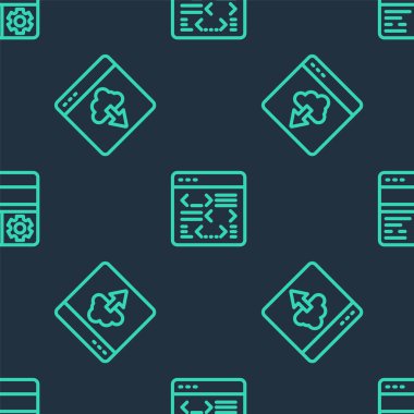 Hat yazılımı, Bulut teknolojisi veri transferi ve hata ayıklama işlemini kusursuz bir şablona ayarlayın. Vektör